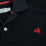 Secret Loop Long-Sleeve Polo // Black + Red (L)