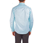 James Long-Sleeve Button-Up Shirt // Turquoise (M)