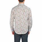 Flower Field Long-Sleeve Button-Up Shirt // White (3XL)