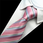 St. Lynn // Cameron Silk Tie // Pink + Silver