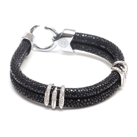 Stingray Double Stack Bracelet // Black (XS)