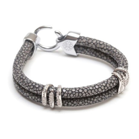 Stingray Double Stack Bracelet // Gray (XS)