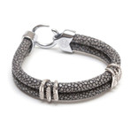 Stingray Double Stack Bracelet // Gray (XS)