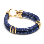 Stingray Double Stack Bracelet // Blue (XS)