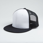 Fits Flat Peak Cap + Mesh Back // White + Black