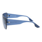 Angled Frameless Shield Sunglasses // Navy