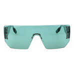 Angled Frameless Shield Sunglasses // Teal