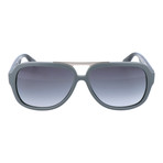 Thick Frame Metal Bar Aviator // Grey