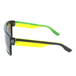 Straight Bridge Thick Rim Colorblocked // Black + Neon Yellow