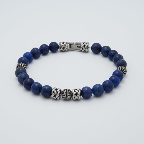 Lapis Lazuli Bracelet // Blue + Steel