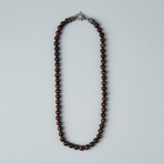 Tiger Eye Lobster Clasp Necklace // Red