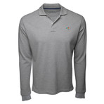 Secret Loop Long-Sleeve Polo // Heather Grey + Multi (L)