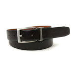 30mm Feather Edge Non Stitched Reversible Burnished Belt // Brown + Tan (32" Waist)