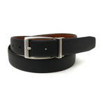 30mm Feather Edge Non Stitched Reversible Burnished Belt // Tan + Black (32" Waist)