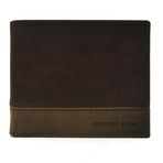 Colorblock Bifold Wallet With RFID Blocking // Brown + Olive