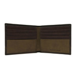 Colorblock Bifold Wallet With RFID Blocking // Brown + Olive