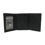 Burnished Tri-Fold Wallet With RFID Blocking // Black