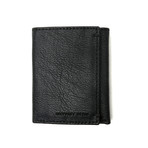 Burnished Tri-Fold Wallet With RFID Blocking // Black