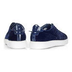 Velvet Lace-Up Sneaker // Navy Blue (Euro: 42)