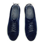 Velvet Lace-Up Sneaker // Navy Blue (Euro: 42)