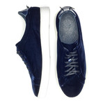 Velvet Lace-Up Sneaker // Navy Blue (Euro: 42)