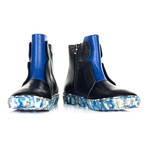 Colored Sole Lace-Less Boot // Black + Blue (Euro: 44)