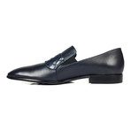 Buckle Strap Point-Toe Loafer // Navy Blue (Euro: 45)