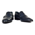 Buckle Strap Point-Toe Loafer // Navy Blue (Euro: 45)