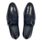 Buckle Strap Point-Toe Loafer // Navy Blue (Euro: 45)