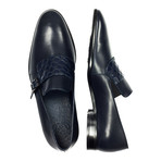 Buckle Strap Point-Toe Loafer // Navy Blue (Euro: 45)