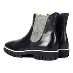 Lug Sole Point-Toe Chelsea Boot // Black + Grey (Euro: 44)