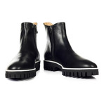 Lug Sole Point-Toe Chelsea Boot // Black + Grey (Euro: 44)