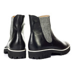 Lug Sole Point-Toe Chelsea Boot // Black + Grey (Euro: 44)