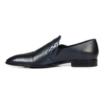 Buckle Strap Captoe Loafer // Navy Blue (Euro: 41)