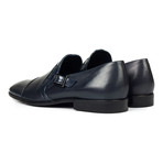 Buckle Strap Captoe Loafer // Navy Blue (Euro: 41)