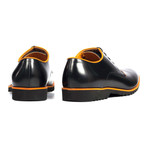 Contrast Piped Derby // Black + Orange (Euro: 41)