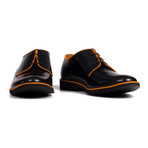 Contrast Piped Derby // Black + Orange (Euro: 41)