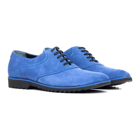 Stitched Suede Oxford // Blue (Euro: 40)