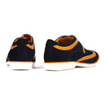 Mixed Texture Colorblocked Wingtip Derby // Navy Blue + Orange (Euro: 45)