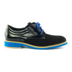 Mixed Texture Contrast Sole Derby // Black + Blue (Euro: 44)