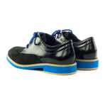 Mixed Texture Contrast Sole Derby // Black + Blue (Euro: 44)