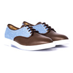 Colorblocked Piped Derby // Brown + Blue (Euro: 43)