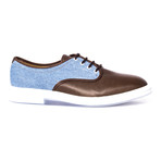 Colorblocked Piped Derby // Brown + Blue (Euro: 43)