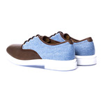 Colorblocked Piped Derby // Brown + Blue (Euro: 43)