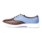 Colorblocked Piped Derby // Brown + Blue (Euro: 43)