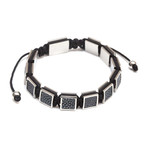 Genuine Stingray Square Inlay Bracelet // Gray + Steel