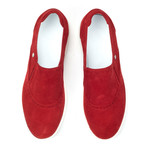 Perforated Suede Slip-On Sneaker // Red (Euro: 40)