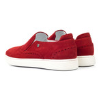 Perforated Suede Slip-On Sneaker // Red (Euro: 40)