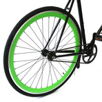 Atir Cycles // Single Speed Bike // Gloss Black + Green (Small: 50cm)