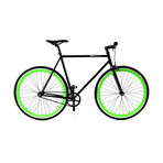 Atir Cycles // Single Speed Bike // Gloss Black + Green (Small: 50cm)